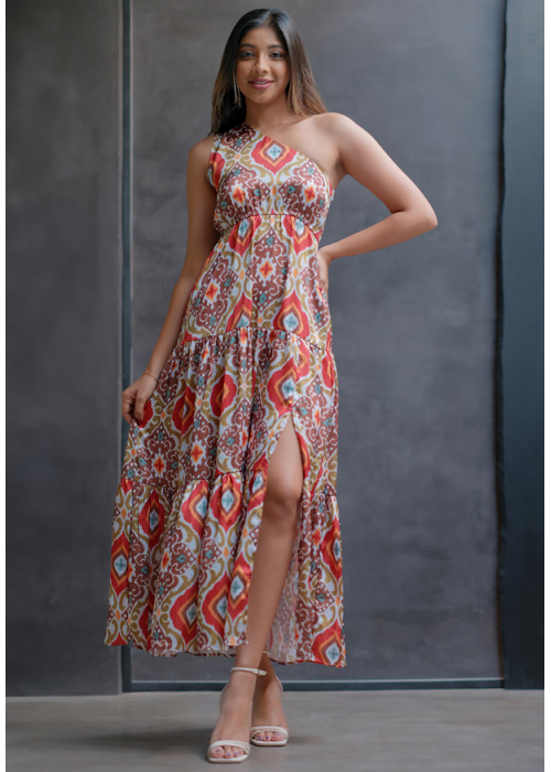 EMILIA BROWN MIX DRESS